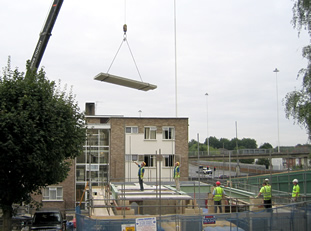 Floor beams going in